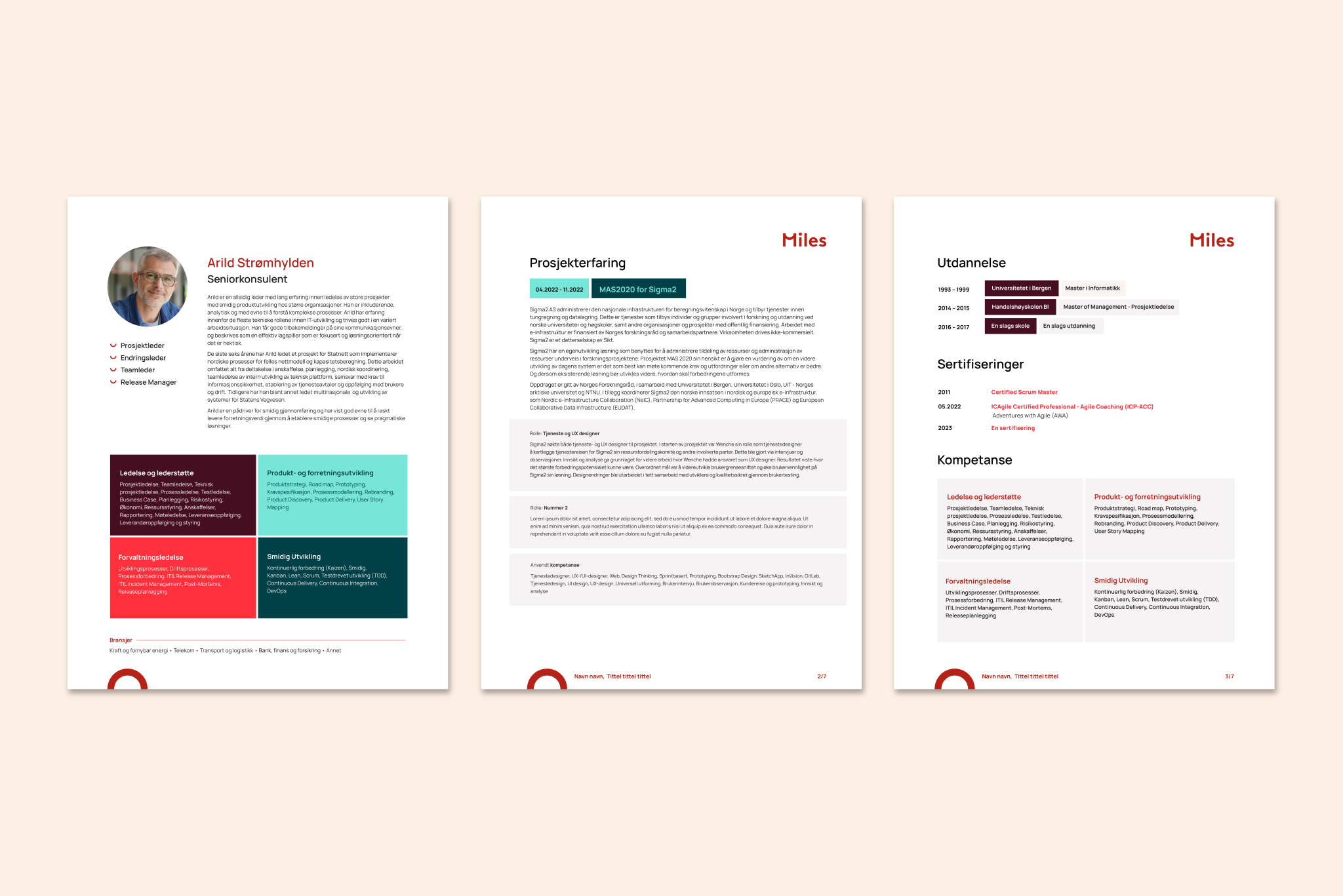 mockup av profilmanualen til miles