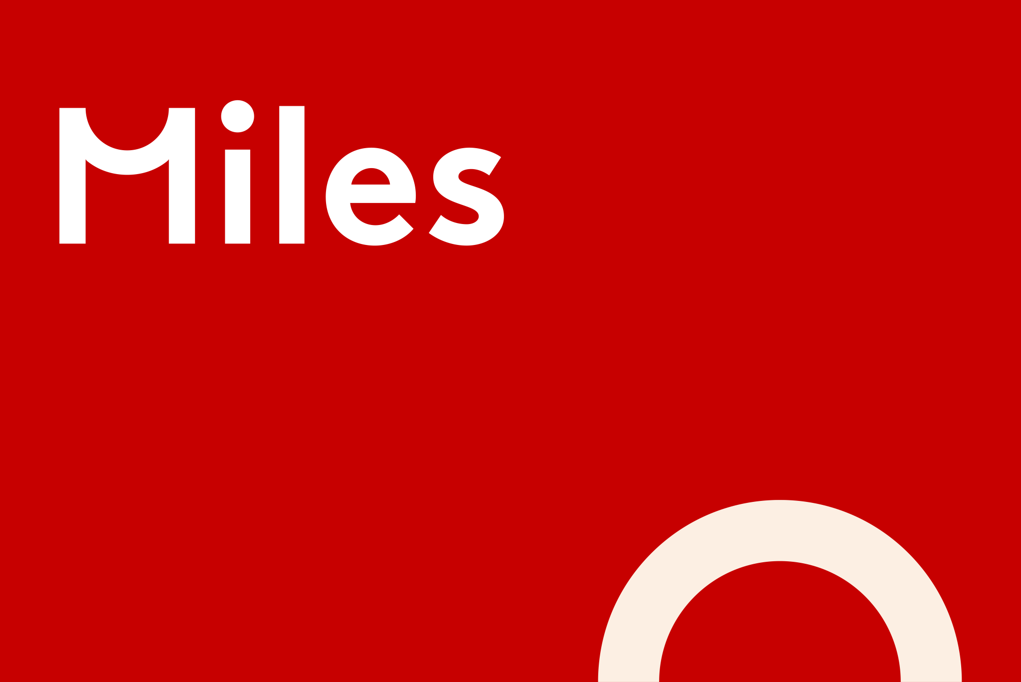 Grafikk i rødt med logo til Miles