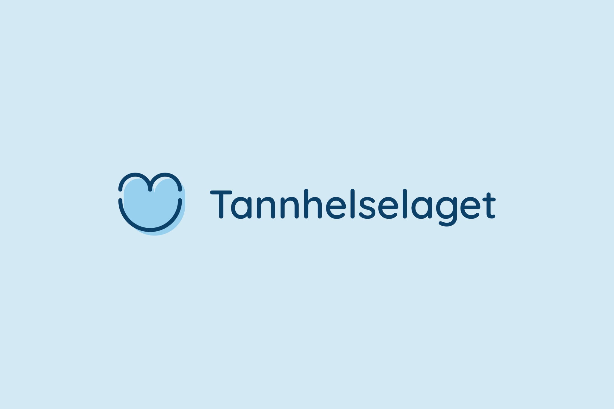 Tannhelselaget logo på lys blå bakgrunn