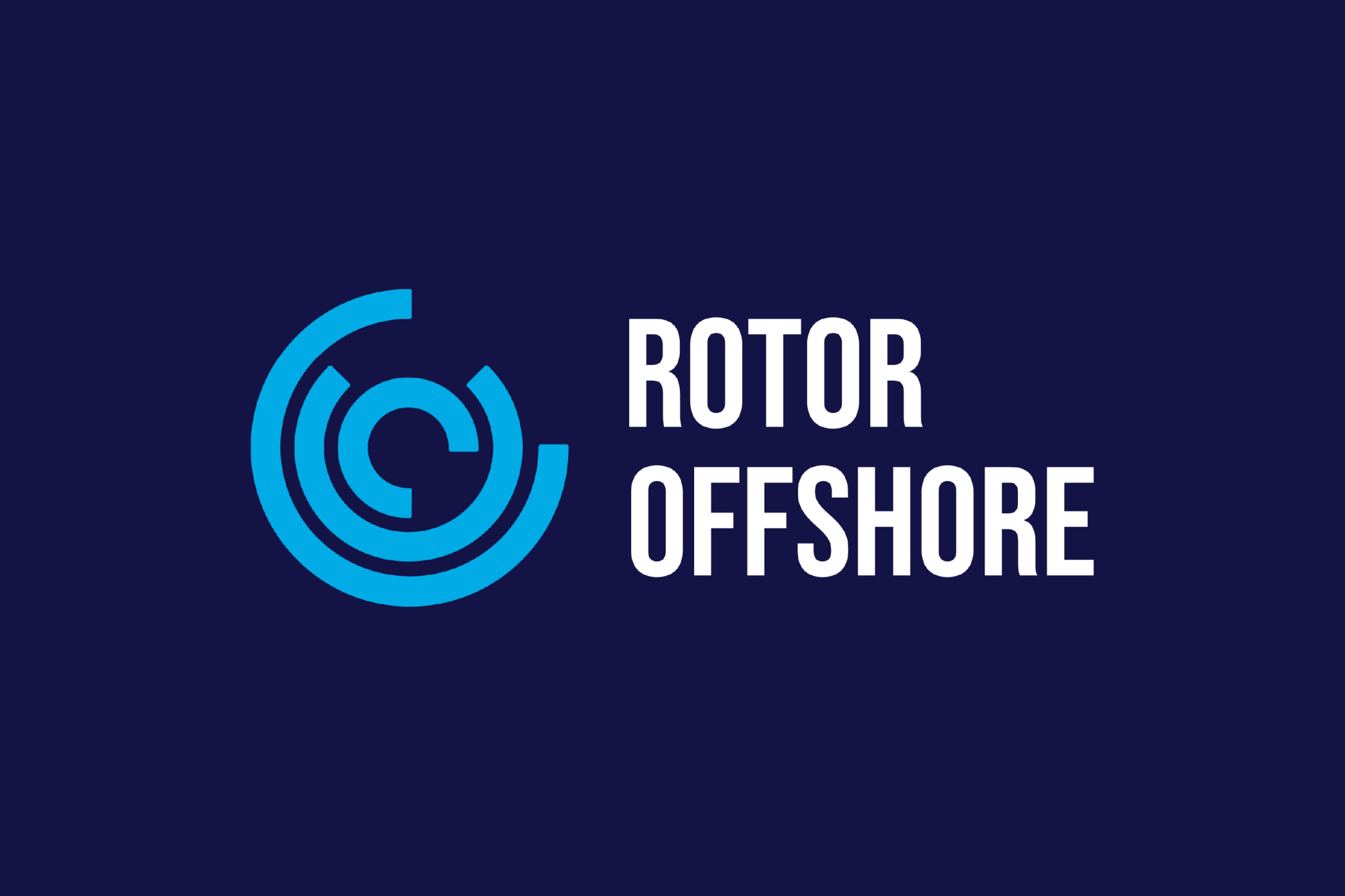 Rotor Offshore sin logo på en mørkeblå bakgrunn