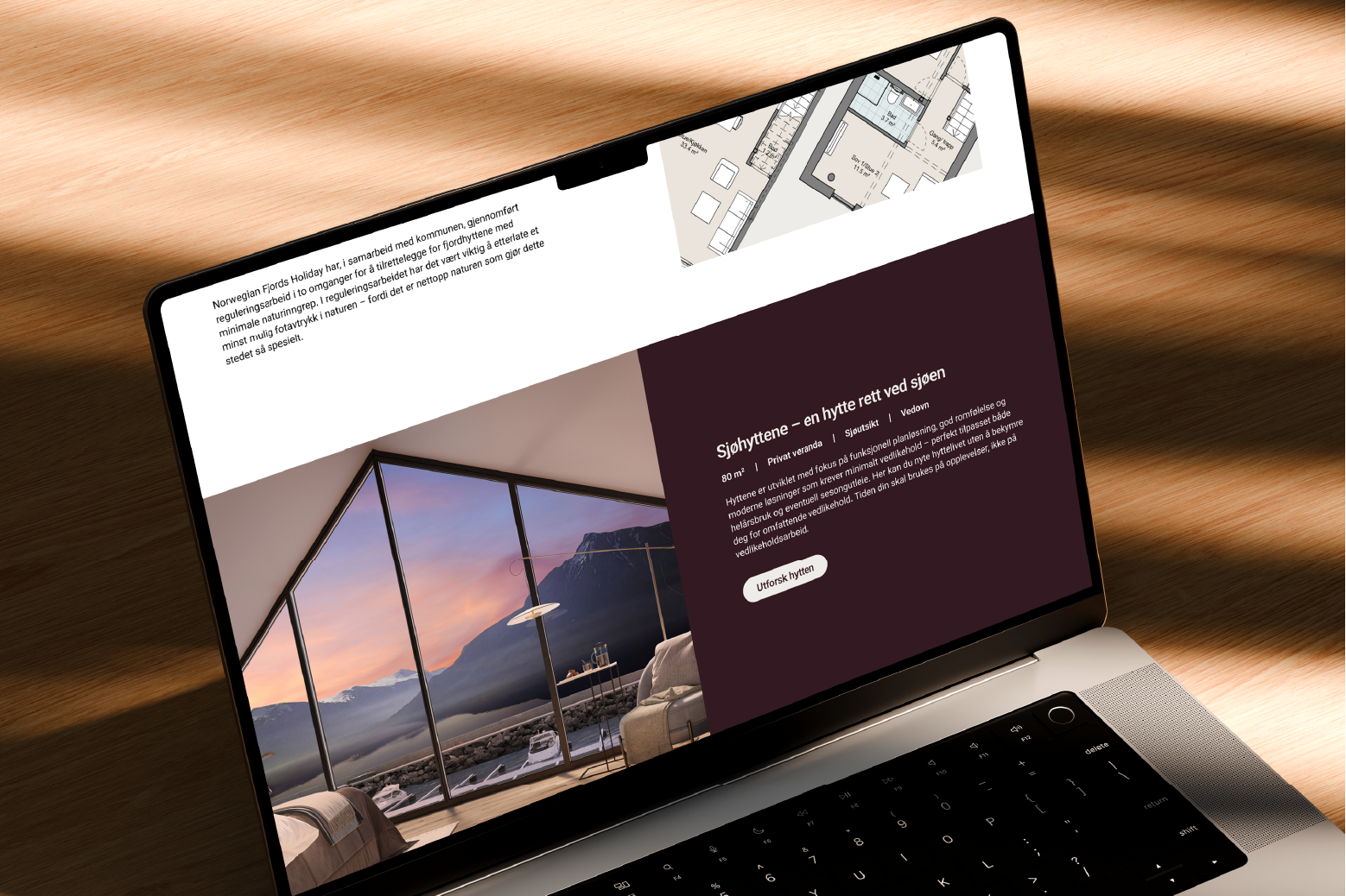 Mockup av nettside Almestranda