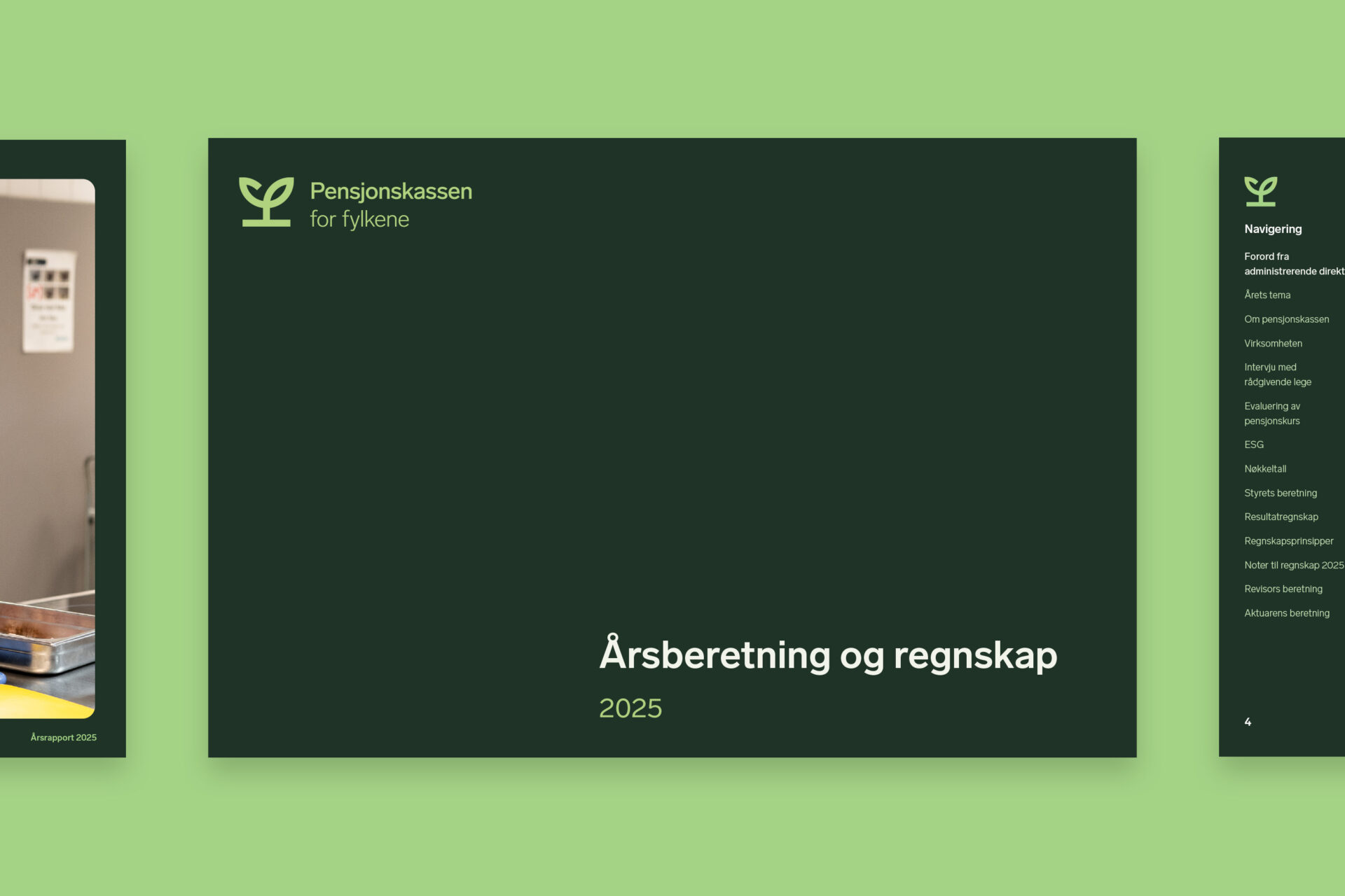 Forsiden av Årsberetning og regnskap 2025 for Pensjonskassen for fylkene.