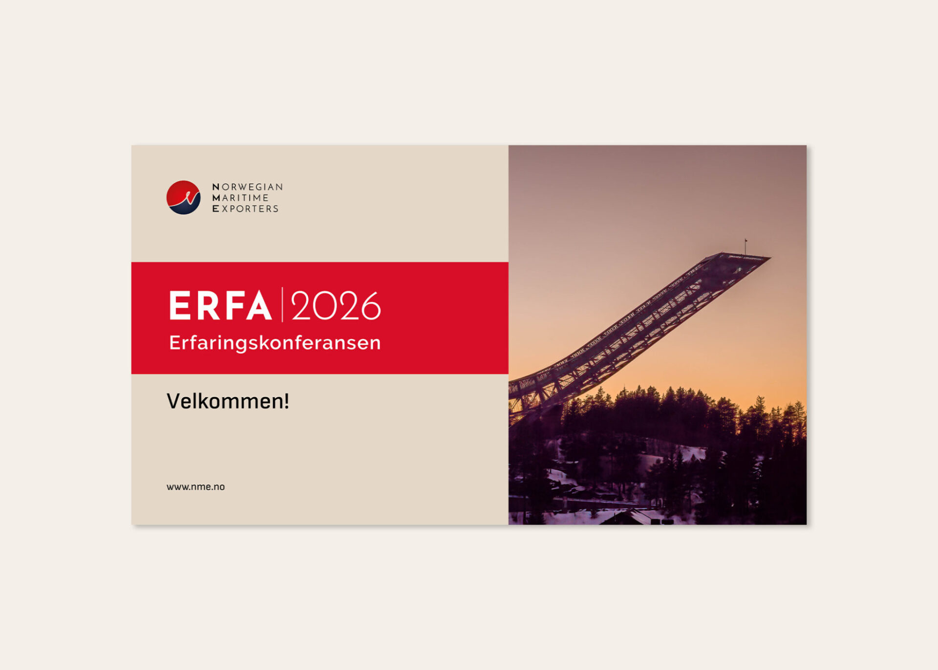 Presentasjonsmal for Erfaringskonferansen 2026 med bilde av Holmenkollbakken