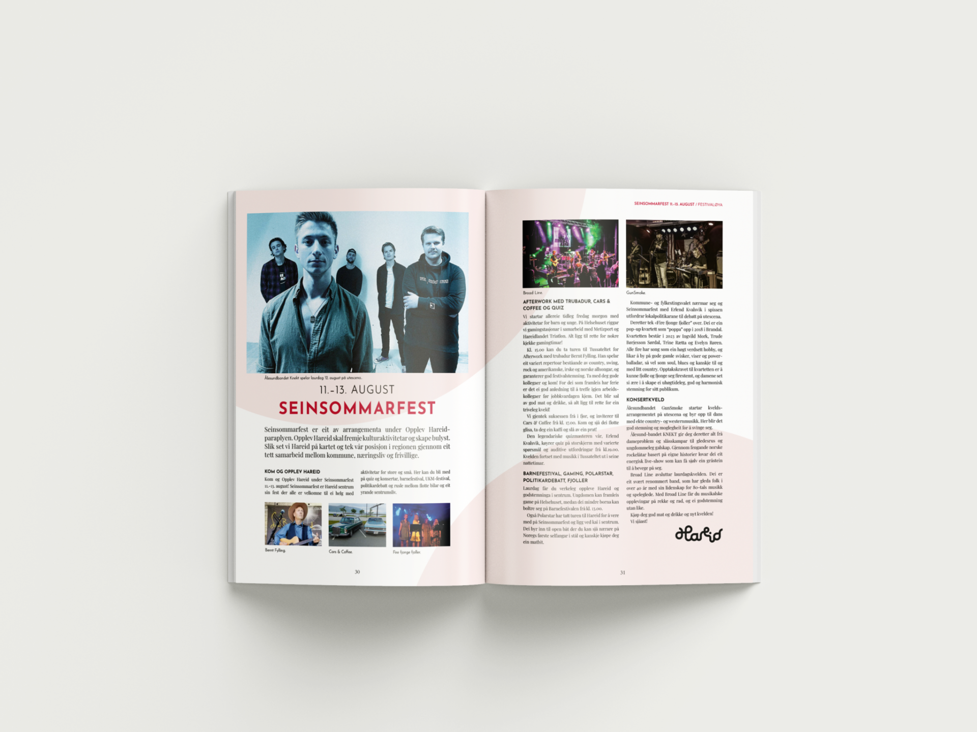 Mockup av magasinet Festivaløya
