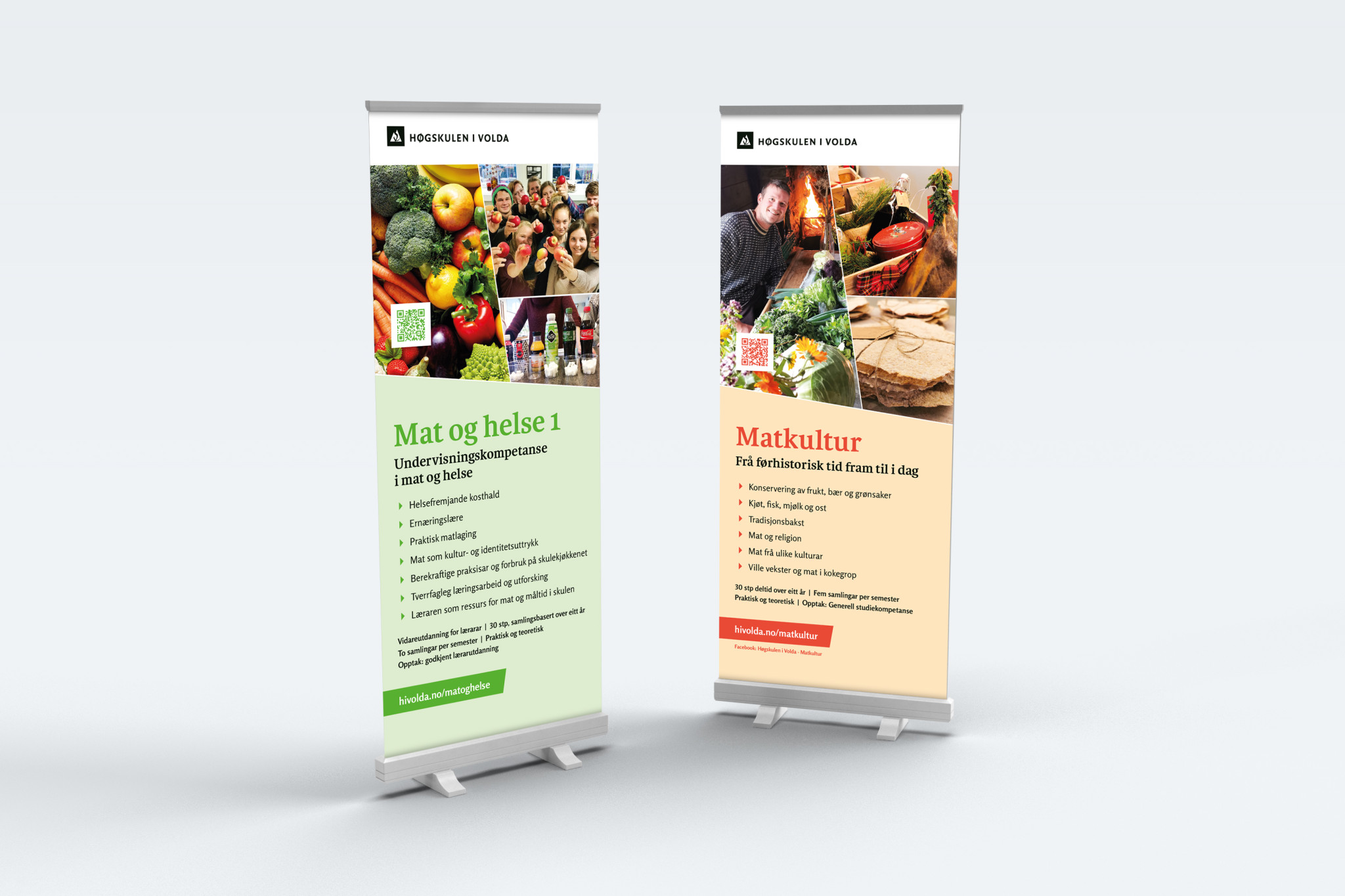 Mockup av rollups til Høgskulen i Volda