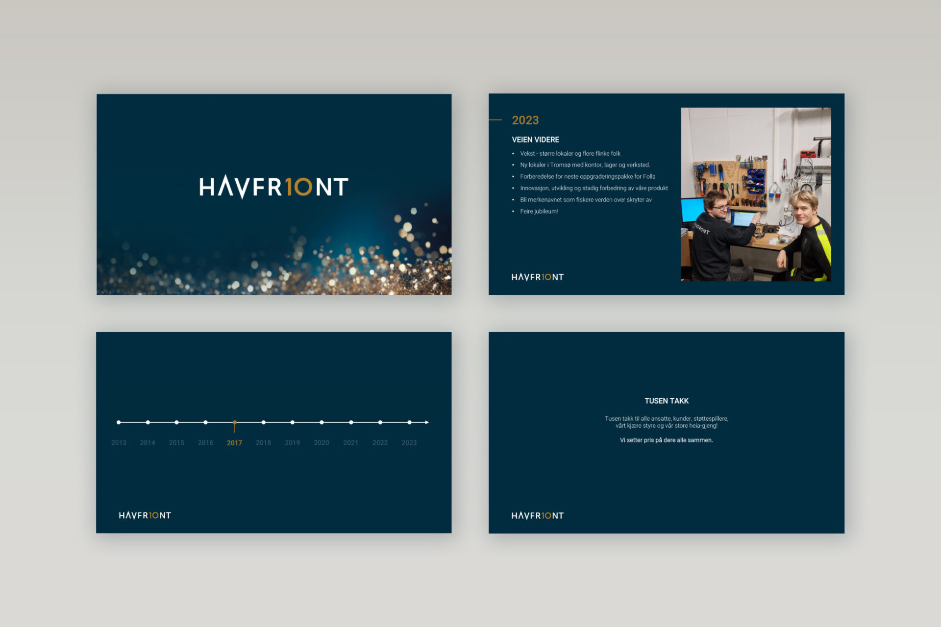 mockup av 4 bilder fra presentasjonen til havfront