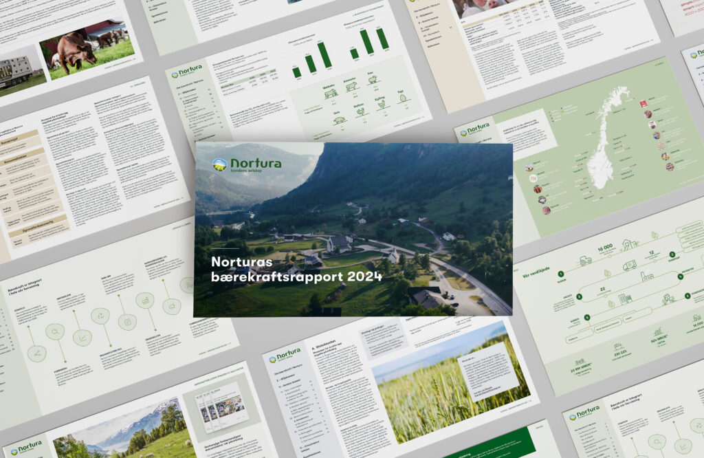 Mock-up av bærekraftsrapport 2024