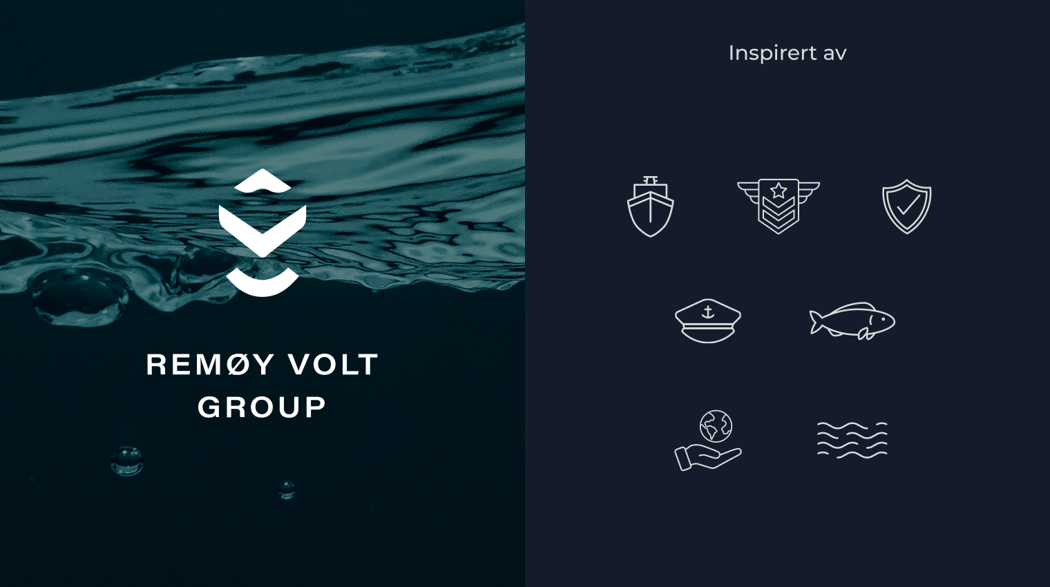 Remøy volt group logo og visuell profil